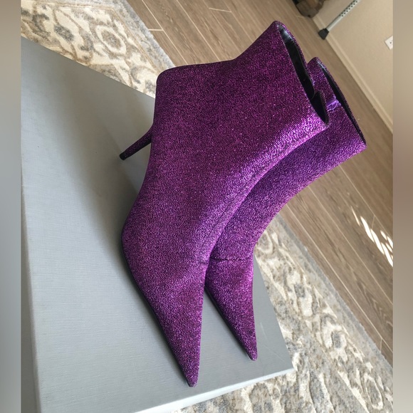 Authentic Balenciaga Perfect Holiday Purple Sparkly Boots - Picture 4 of 12